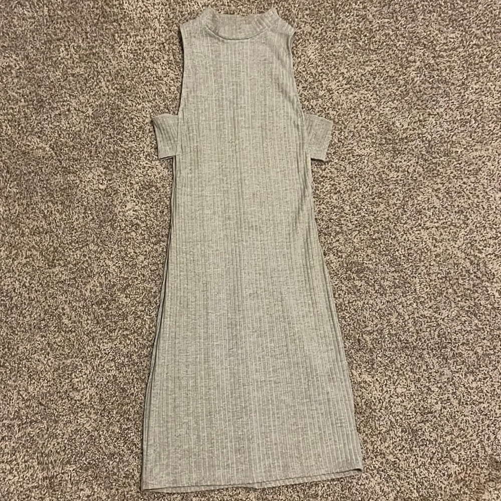 Gray Charolette Russe ribbed bodycon dress